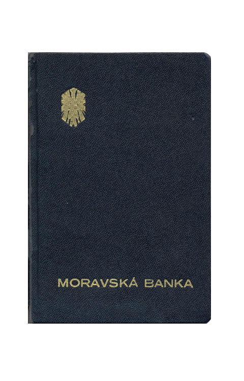 Vkladní knížka Moravské banky - tmavěmodrá