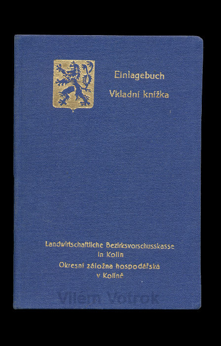 Einlagebuch / Vkladní knížka Landwirtschaftliche Bezirkvorschuss