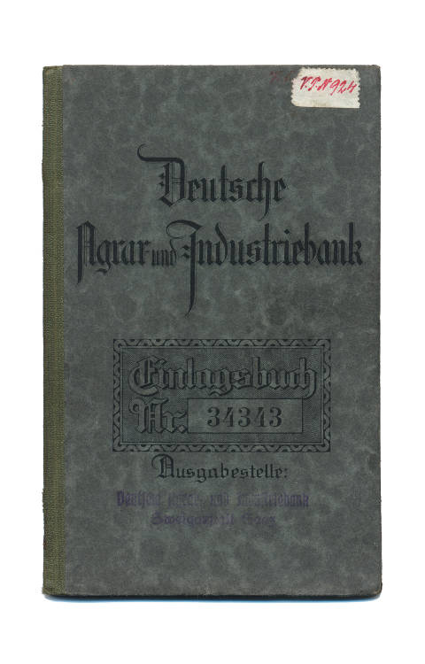 Vkladní knížka Německá agrární a průmyslová banka