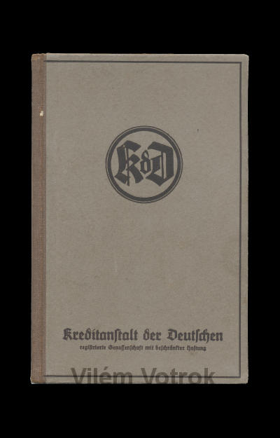Einlagenbuch der Kreditanstalt der Deutschen Zweiganstalt Friedl