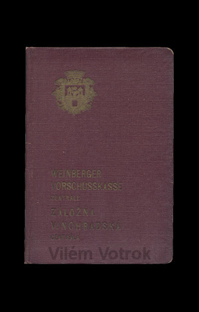 Vkladní knížka Záložny Vinohradská - Centrála