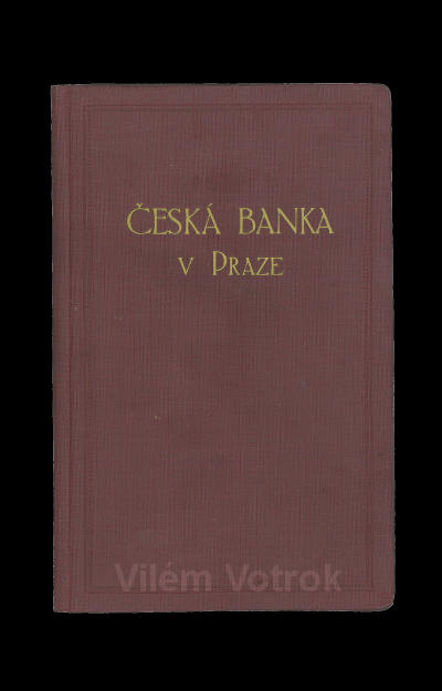 Česká banka v Praze vkladní knížka