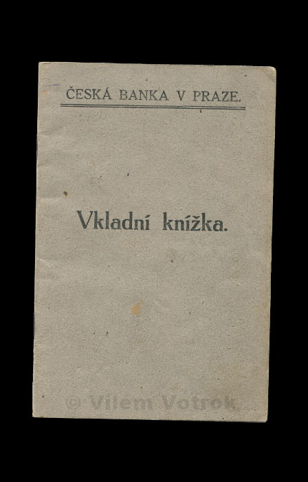 Česká banka v Praze Vkladní knížka