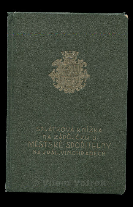 City savingsbank in Královské vinohrady (Kings vineyard) paybook