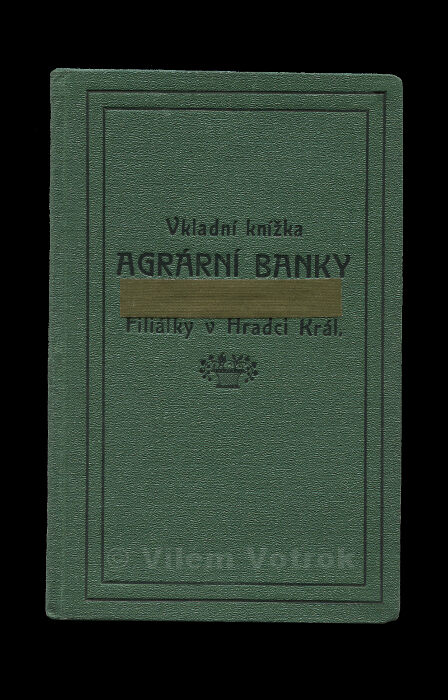 Einlagenbuch der Agrarian Bank in Prag 00003